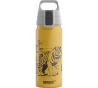 SIGG - Botella de aluminio para niños - WMB ONE Brave Tiger - Apta para bebidas carbonatadas - A prueba de fugas - Ligero - Sin BPA - Certificado ClimatePartner - Deportes y escuela - Amarillo - 0,6 L