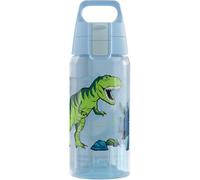 Sigg - Botella infantil - Viva One Dinosaurs - Apta para bebidas carbonatadas - A prueba de fugas - Apto para lavavajillas - Sin BPA - Deportes y Escuela - Azul - 0,5L