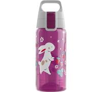 SIGG - Botella infantil - Viva One Happy Bunnies - Apta para bebidas carbonatadas - A prueba de fugas - Apto para lavavajillas - Sin BPA - Deportes y Escuela - Rosa - 0,5L