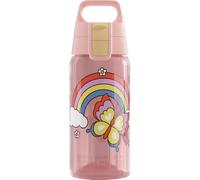 SIGG - Botella infantil - Viva One Rainbow - Apta para bebidas carbonatadas - A prueba de fugas - Apto para lavavajillas - Sin BPA - Deportes y escuela - Rosa con arco iris - 0,5L