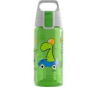 SIGG - Botella para niños - Viva One Dino Race Edición especial - Apta para bebidas carbonatadas - A prueba de fugas - Apto para lavavajillas - Sin BPA - Deportes y Escuela - Azul - 0,5L