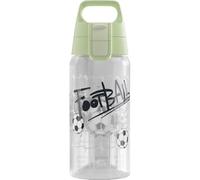 SIGG - Botella para niños - Viva One Football Splash - Apta para bebidas carbonatadas - A prueba de fugas - Apto para lavavajillas - Sin BPA - Deportes y Escuela - Transparente - 0,5L