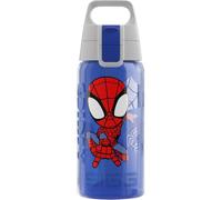 Sigg - Botella para niños - Viva One Marvel - Spidey - Apto para bebidas carbonatadas - A prueba de fugas - Apto para lavavajillas - Libre de BPA - Deportes y Escuela - Azul - 0.5L