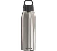 SIGG - Botella térmica con aislamiento - Termo Shield Therm One Brushed - Bebidas carbonatadas - A prueba de fugas - Apto para lavavajillas - Sin BPA - 90% acero inoxidable reciclado - Plata - 1L
