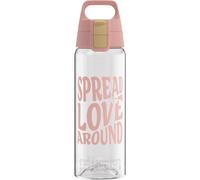 SIGG - Botella Tritan - Total Color ONE Spread Love - Apto para bebidas carbonatadas - Apto para lavavajillas - A prueba de fugas - Ligero - Sin BPA - Rosa transparente - 0,6L