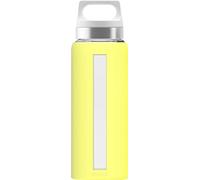 Sigg Dream Lemon Botella cantimplora (0.65 L), botella hermética y resistente al calor sin sustancias nocivas, botella de vidrio con funda de silicona