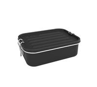 SIGG Gemstone Box Obsidian Negro Fiambrera metálica, caja con tapa hermética para oficina y colegio, caja de acero inoxidable 18/8 de alta calidad para actividades de exterior