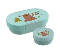 SIGG Lumo Brown Bear - Fiambrera para niños con lata adicional, diseño de unicornio, 2 en 1, sin BPA, 0,8 L