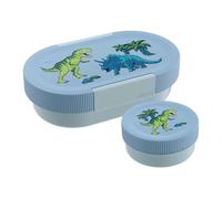 SIGG Lumo Dinosaurs - Fiambrera infantil con lata extra - Fiambrera ligera Dino - 2 en 1 - Sin BPA - Azul - 0,8 L