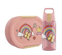 SIGG LUMO Kids Set Rainbow, botella de agua Viva One de 0,5 l y fiambrera Lumo Kids de 0,8 l, apta para microondas y lavavajillas, sin BPA, ligera, para escuela, guardería y ocio