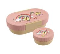 SIGG Lumo Rainbow - Fiambrera infantil con lata adicional, diseño de arco iris, sin BPA, color rosa, 0,8 l