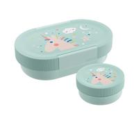 SIGG Lumo Unistar - Fiambrera infantil con lata adicional, diseño de unicornio, 2 en 1, sin BPA, color azul claro, 0,8 L