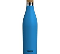 Sigg Meridian Electric Blue Cantimplora metálica (0.5 L), Botella hermética Aislante, Botella de Acero Inoxidable y bambú para Bebidas frías y Calientes