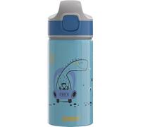 Sigg Miracle Dino Drive Cantimplora infantil (0.4 L), resistente botella para niños con tapa hermética, botella de agua de aluminio con pajita para usar con una mano