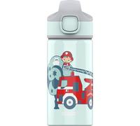 SIGG Miracle Fireman Cantimplora infantil (0.4 L), resistente botella para niños con tapa hermética, botella de agua de aluminio con pajita para usar con una mano