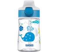 Sigg Miracle Ocean Friend Cantimplora infantil (0.35 L), botella para niños con tapa hermética, botella de agua de tritán con pajita para usar con una mano
