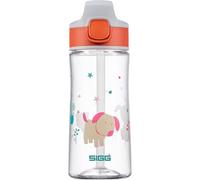 Sigg Miracle Puppy Friend Cantimplora Infantil (0.45 L), Botella para niños con Tapa hermética, Botella de Agua de tritán con Pajita para Usar con una Mano