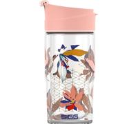 SIGG Nova Mug Flowers Vaso térmico (0.37 L), vaso hermético con aislamiento de doble pared para té o café, taza térmica de cristal para llevar