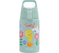 SIGG Shield One Tweety - Botella de acero inoxidable para niños, apta para bebidas carbonatadas, ligera, sin BPA, deporte y escuela, color azul claro con tweety, 0,5 l