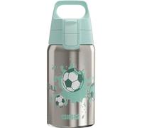 Sigg - Stainless Steel Kids Water Bottle - Shield One Love Football - Suitable For Carbonated Beverages - Leakproof - Lightweight - BPA Free - Brushed with Football - 0.5L