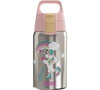 Sigg - Stainless Steel Kids Water Bottle - Shield One Uni Skate - Suitable For Carbonated Beverages - Leakproof - Lightweight - BPA Free - Brushed with Unicorn - 0.5L