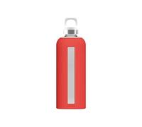 Sigg Star Escarlata Botella cantimplora (0.5 L), botella hermética sin sustancias nocivas, botella de vidrio resistente al calor con funda de silicona