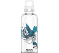 SIGG Star Leaves Botella reutilizable (0.5 L), botella hermética sin sustancias nocivas, botella de cristal resistente al calor con la clásica forma de SIGG
