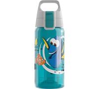 SIGG VIVA ONE Dory Cantimplora infantil (0.5 L), botella transparente sin sustancias nocivas y con tapa hermética, cantimplora para niños para usar con una mano