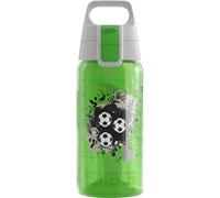 SIGG VIVA ONE Football Cantimplora infantil (0.5 L), botella para niños sin sustancias nocivas y con tapa hermética, cantimplora transparente para usar con una mano