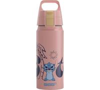Sigg WMB ONE Disney Stitch Rosado Cantimplora infantil (0.6 L), cantimplora hermética sin sustancias nocivas, botella de aluminio ligera fabricada en Suiza