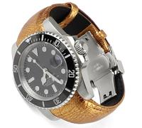 Sight Focus Correa de reloj de cuero retro de 20 mm con extremo curvado para Rolex Submariner de 40 mm, Daytona, GMT-Master de 40 mm, Yacht-Master, Explorer I, correa de reloj de cuero de repuesto