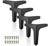 Sightday 4 Pcs Triangulares de Metal para Muebles,Patas de Armario con Tornillos,Soporta hasta 800 kg,Patas de Muebles para Sofá,Mesas de Café,Mesita de Noche,Cajones (Negro/13CM)