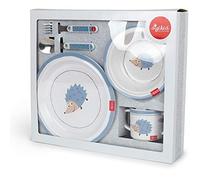 sigikid 24981 - Juego de vajilla infantil de melamina, diseño de erizo, para niñas y niños, adecuado como regalo de nacimiento, color azul