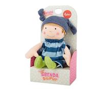 Sigikid 39651 Brenda Bilipup muñeca de Tela con Vestido de Vestir y quitarse, muñeca de Peluche para Dormir y Jugar, para bebés y niños a Partir de 6 Meses, Azul 24 cm