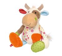 Sigikid 42839 Peluche de Vaca Patchwork Sweety Peluche para Jugar y abrazar de Mezcla de Materiales Suaves para bebés y niños, niños y niñas de 0 Meses a 8 años, Multicolor/Vaca, 30 cm