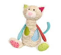Sigikid Peluche de Gato Patchwork Sweety – Para jugar y abrazar, 30 cm, Multicolor