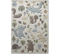 SIGIKID Alfombra con motivo de animales en el bosque azul 200x290