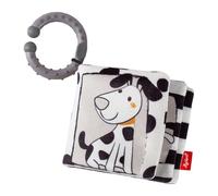 sigikid Libro de tela Dálmata, Dotson - Juguete para bebé con contraste blanco y negro, juguete para colgar con espejo, chirrido, lámina de crepitar, regalo para bebés a partir de nacimiento