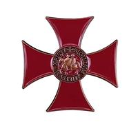 Sigillum Militum Cruz Roja Insignia Caballeros Templarios Crusaders Solomons Temple Pin
