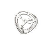 Sigilo de Lilith Anillo para Mujeres Hombres Acero Inoxidable Mitología Pagana Signo de Lucifer Reina de la Noche Lilith Diosa Anillos Brujería Joyería (plata, 19)