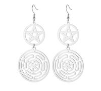 Sigilo de Lilith Pendientes para mujer Gótico Diosa Lilith Pendientes colgantes Sello de demonios Símbolo de Lucifer Mitología Joyería pagana Regalos (Pentagrama Hécate oro)