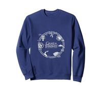 Sigilos de Juego de Tronos Se Acerca el Invierno Sudadera, Unisex para Adultos, Azul Marino, XL