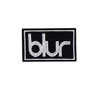 SigitasTrading Blur Silver Black Rockband Parche Patch Bordado con Logotipo para Planchar de Hierro en Apliques