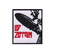 SigitasTrading Led Zeppelin Mothership White Parche Patch Bordado con Logotipo para Planchar de Hierro en Apliques
