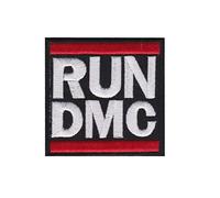 SigitasTrading Run Dmc Small Black parche patch bordado con logotipo para planchar de hierro en apliques