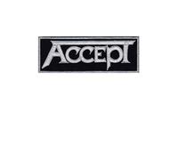 SigitasTrading Silver Heavy Metal parche bordado con logotipo para planchar de hierro en apliques