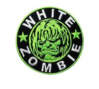 SigitasTrading White Zombie Heavy Metal Parche Patch Bordado con Logotipo para Planchar de Hierro en Apliques