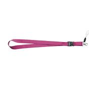 Siglo XXI Lanyard o cinta para acreditacion con mosqueton y portamovil- Pack 10 unidades (fucsia)