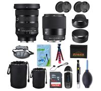 Sigma 24-70 mm f2.8 DG DN II Art + Sigma 30 mm f1.4 DC DN lente contemporánea para Sony E, con paquete de accesorios fotográficos Sunshine