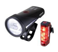 Sigma Aura 100 + Hiro 50 Link | Kit de iluminación LED con función Link | Conforme a StVZO, luz trasera con luz de freno y luz de freno de emergencia, modo automático con sensor de brillo inteligente